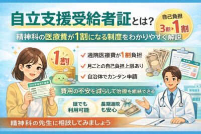 自立支援受給者証とは?精神科の医療費が1割になる制度をわかりやすく解説のアイキャッチ画像