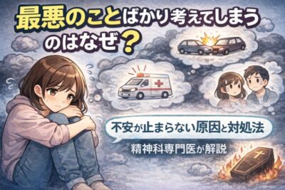 最悪のことばかり考えてしまうのはなぜ？｜不安が止まらない原因と対処法を精神科専門医が解説のアイキャッチ画像