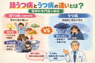 躁うつ病とうつ病の違いとは？精神科専門医が解説のアイキャッチ画像