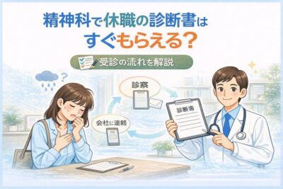 精神科で休職の診断書はすぐもらえる？受診の流れを解説のアイキャッチ画像