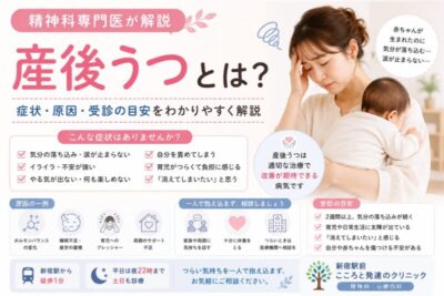 産後うつとは？症状や原因、受診の目安を精神科専門医が解説のアイキャッチ画像
