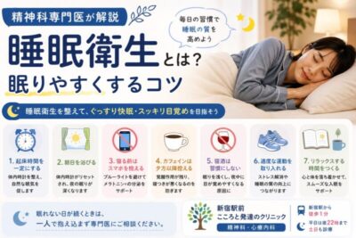 睡眠衛生とは？眠りやすくするコツを精神科専門医が解説のアイキャッチ画像