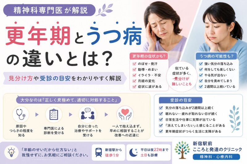 更年期とうつ病の違いとは？見分け方や受診の目安を精神科専門医が解説
