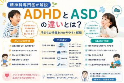 ADHDとASDの違いとは？子どもの特徴を精神科専門医が解説のアイキャッチ画像